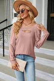 Cold Shoulder Square Neck Cutout Blouse - Trendsi