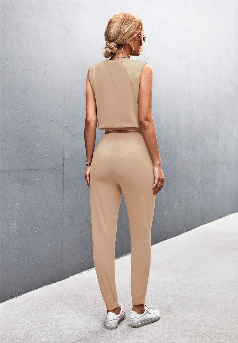 Sleeveless Top and Joggers Set - Trendsi - Flyclothing LLC