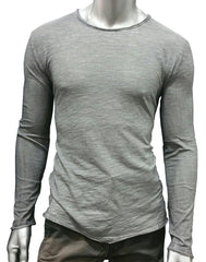 Frayed Silver Long Sleeve Crew Shirt - Flyclothing LLC