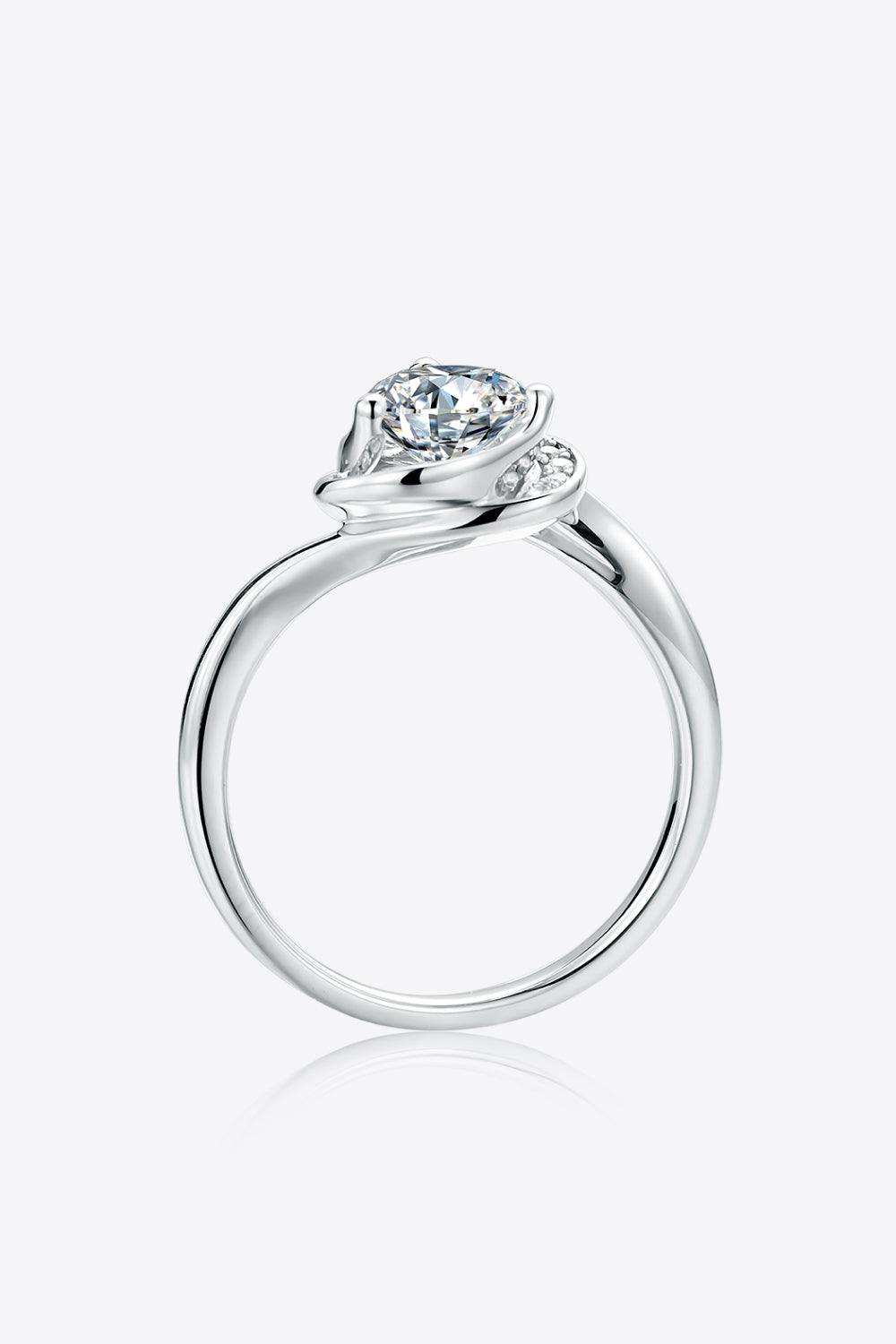 1 Carat Moissanite 925 Sterling Silver Heart Ring - Trendsi - Flyclothing LLC