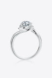 1 Carat Moissanite 925 Sterling Silver Heart Ring - Trendsi