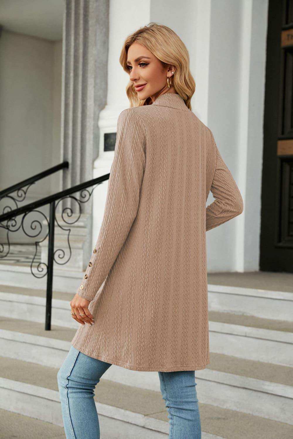 Long Sleeve Open Front Cardigan - Trendsi - Flyclothing LLC
