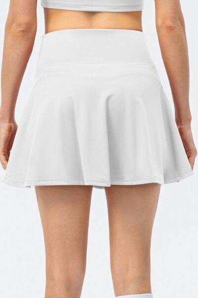 High Waist Wide Waistband Active Skirt - Trendsi - Flyclothing LLC
