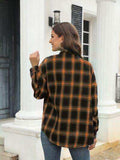 Plaid Button Up Pocketed Shirt - Trendsi - Flyclothing LLC