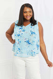 Sew In Love Off To Brunch Full Size Floral Tank Top - Trendsi