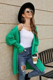 Open Front Lantern Sleeve Cardigan - Trendsi