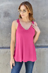 Basic Bae Full Size Lace Detail V-Neck Cutout Cami - Trendsi - Flyclothing LLC