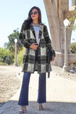 Double Take Full Size Plaid Button Up Lapel Collar Coat - Trendsi