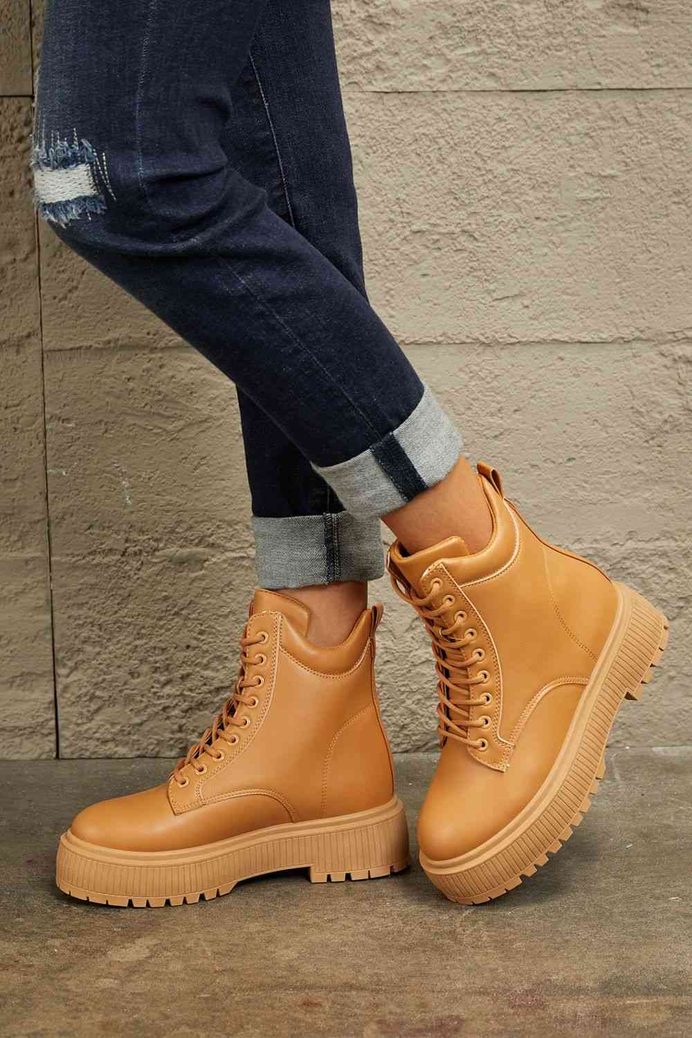 East Lion Corp Platform Combat Boots - Trendsi - Flyclothing LLC