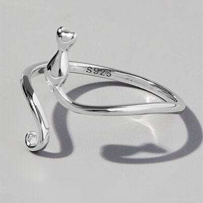 Cat Shape 925 Sterling Silver Ring - Trendsi - Flyclothing LLC