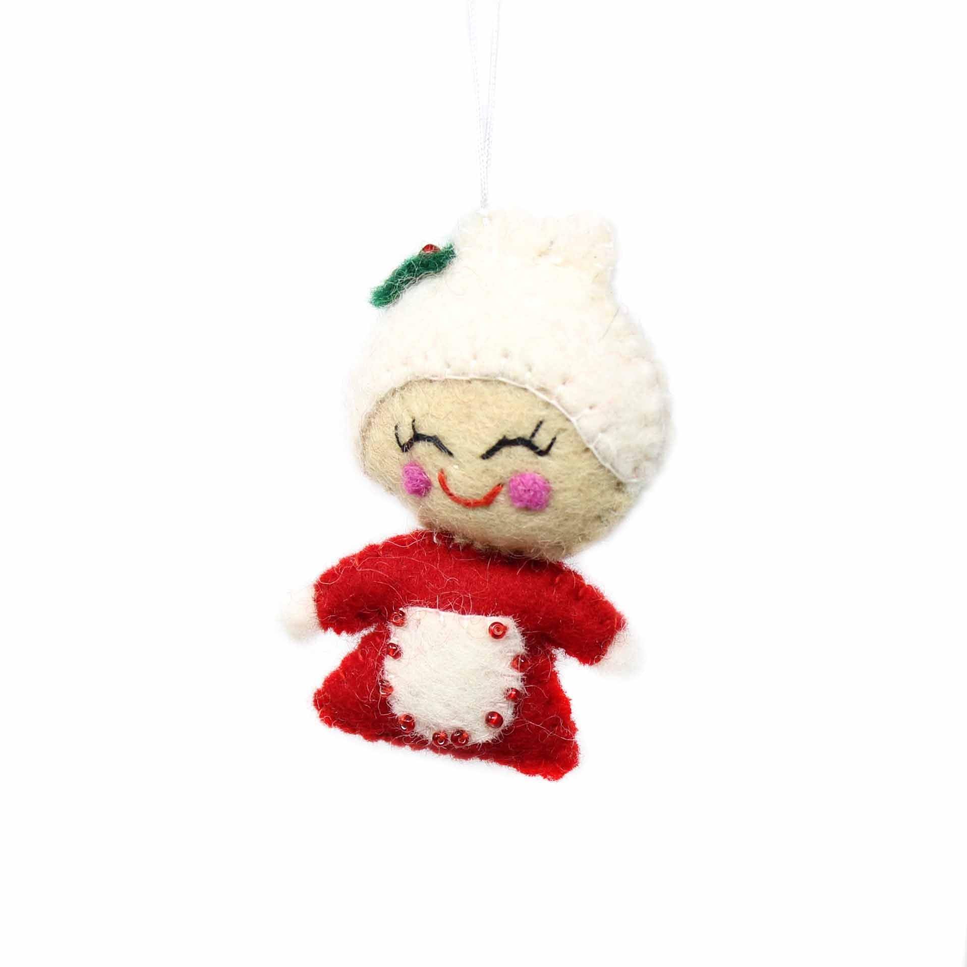 Hand Felted Christmas Ornament: Mrs. Claus - Global Groove (H) - Flyclothing LLC