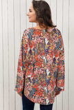 Floral V-Neck Long Sleeve Blouse - Trendsi - Flyclothing LLC