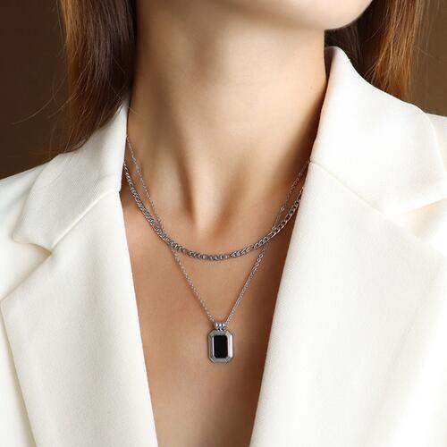 Titanium Steel Gold-Plated Pendant Necklace - Trendsi - Flyclothing LLC