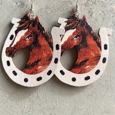 Iron Hook Wooden Earrings - Trendsi