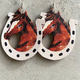 Iron Hook Wooden Earrings - Trendsi