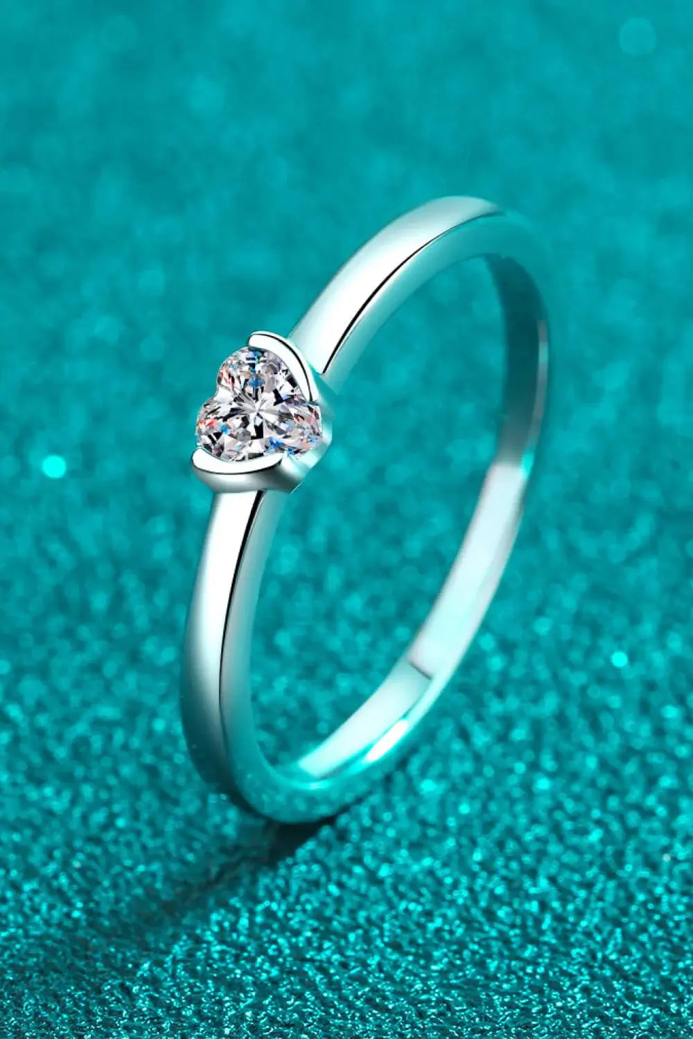 Heart-Shaped Moissanite Solitaire Ring - Trendsi - Flyclothing LLC
