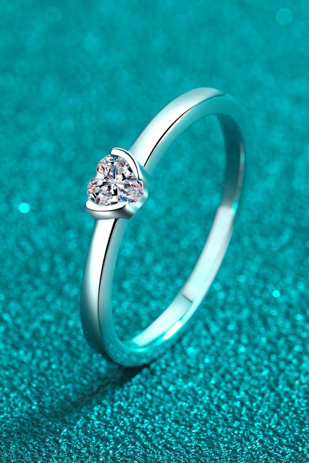 Heart-Shaped Moissanite Solitaire Ring - Trendsi - Flyclothing LLC