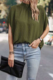 Swiss Dot Mock Neck Blouse - Trendsi - Flyclothing LLC