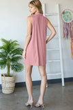 Heimish Full Size Ribbed Johnny Collar Sleeveless Dress - Trendsi - Flyclothing LLC