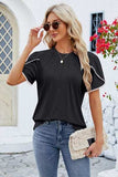 Round Neck Petal Sleeve T-Shirt - Trendsi - Flyclothing LLC