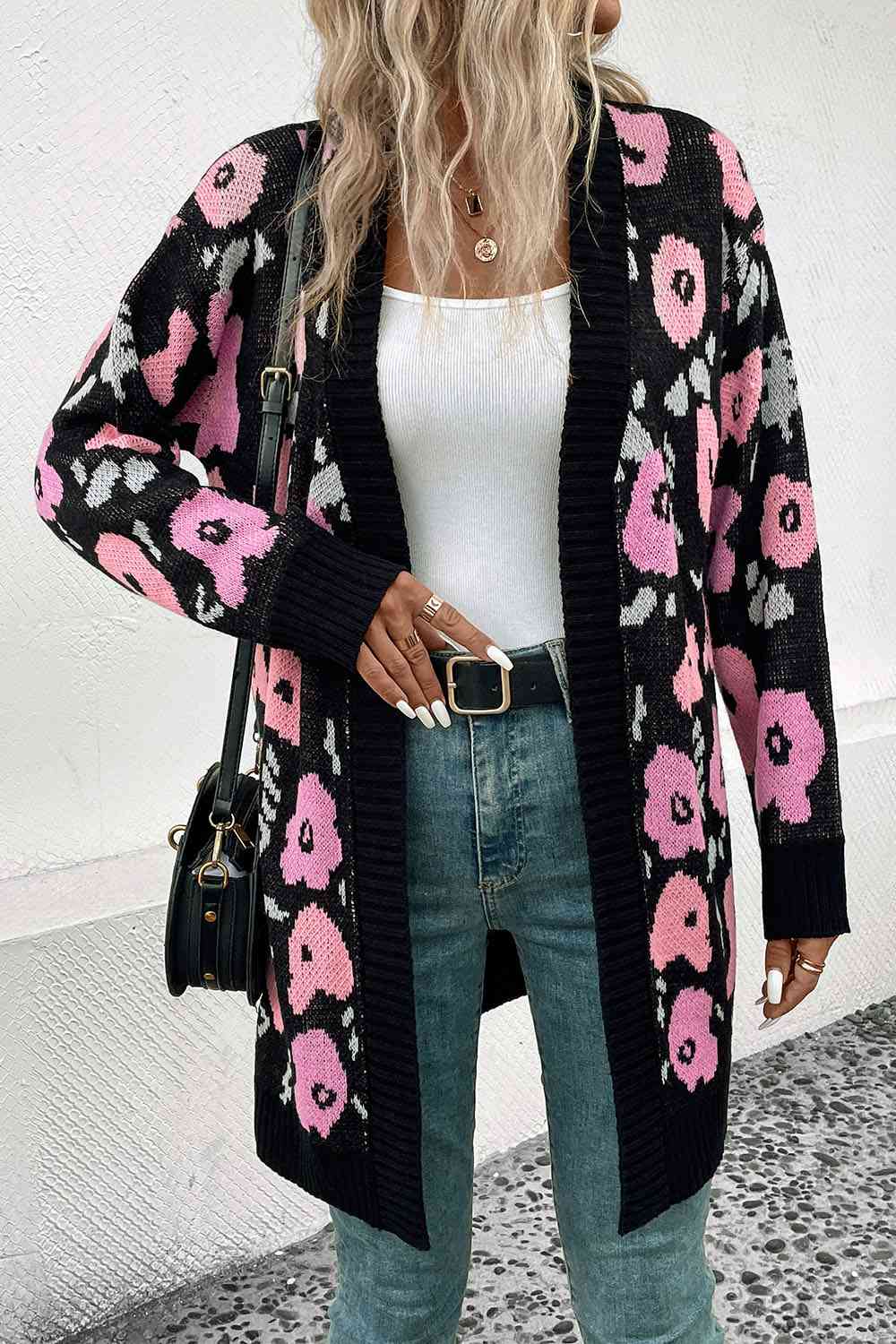 Open Front Longline Cardigan - Trendsi - Flyclothing LLC