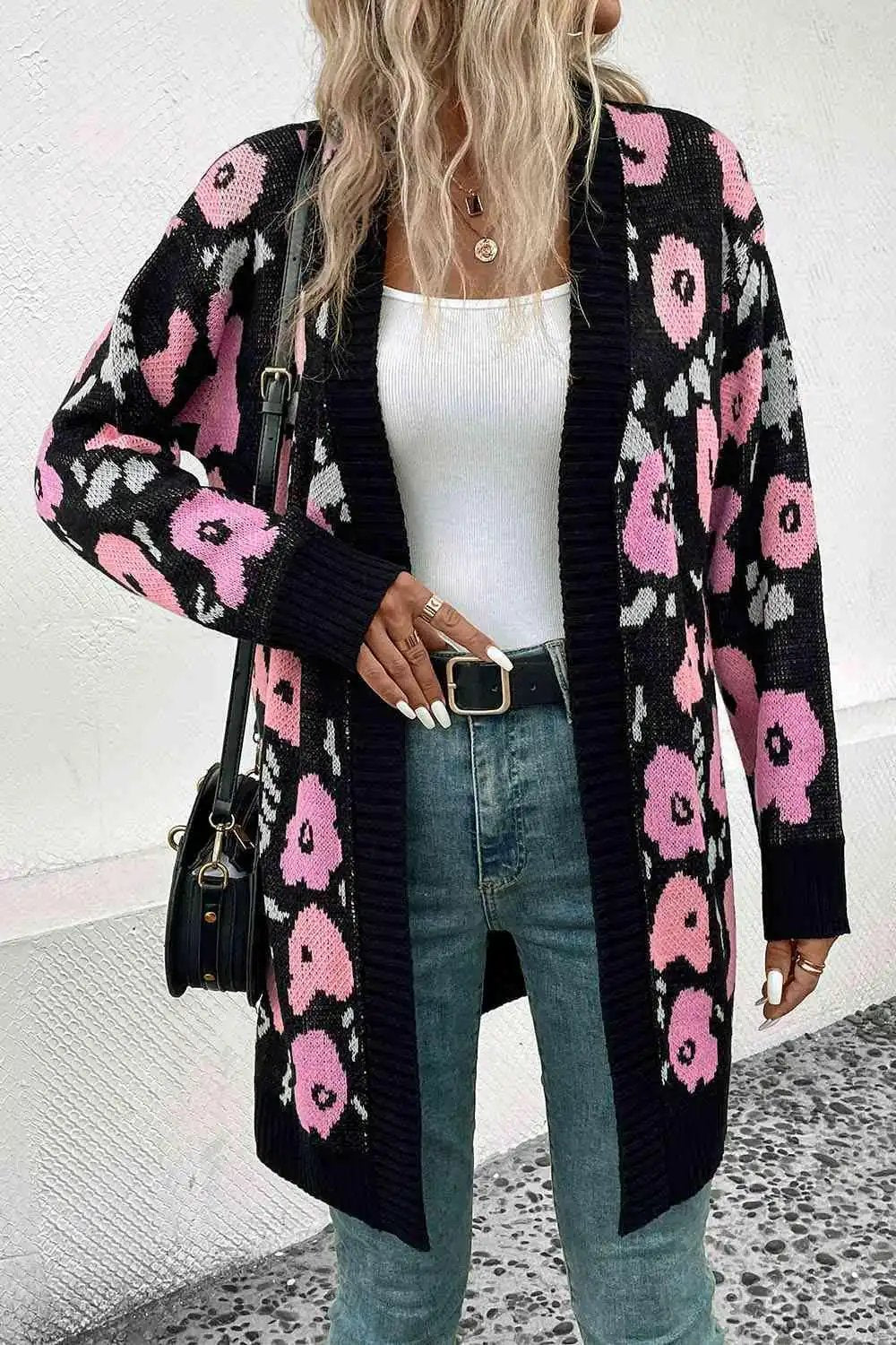 Open Front Longline Cardigan - Trendsi