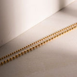 18K Gold-Plated Lobster Closure Bead Necklace - Trendsi