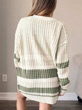Plus Size Striped Button Up Dropped Shoulder Cardigan - Trendsi - Flyclothing LLC