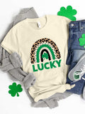 LUCKY Round Neck Short Sleeve T-Shirt - Trendsi - Flyclothing LLC