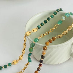 Beaded Titanium Steel Necklace - Trendsi