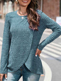 Round Neck Long Sleeve T-Shirt - Trendsi - Flyclothing LLC