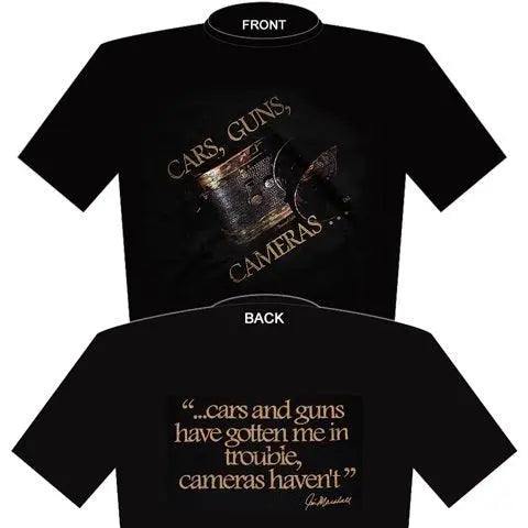 Jim Marshall Jims Cars Guns Cameras Official Tee - Jim Marshall