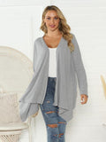 Floral Open Front Long Sleeve Cardigan - Trendsi