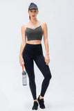 Wide Waistband Slim Fit Active Leggings - Trendsi - Flyclothing LLC