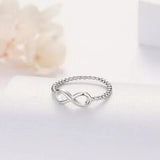Number 8 Zircon 925 Sterling Silver Ring - Trendsi