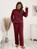 Teddy Long Sleeve Top and Pants Lounge Set - Trendsi - Flyclothing LLC