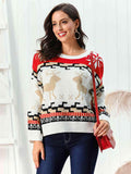 Reindeer Round Neck Sweater - Trendsi