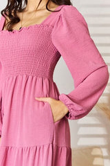 Culture Code Full Size Ruffle Trim Smocked Tiered Dress - Trendsi