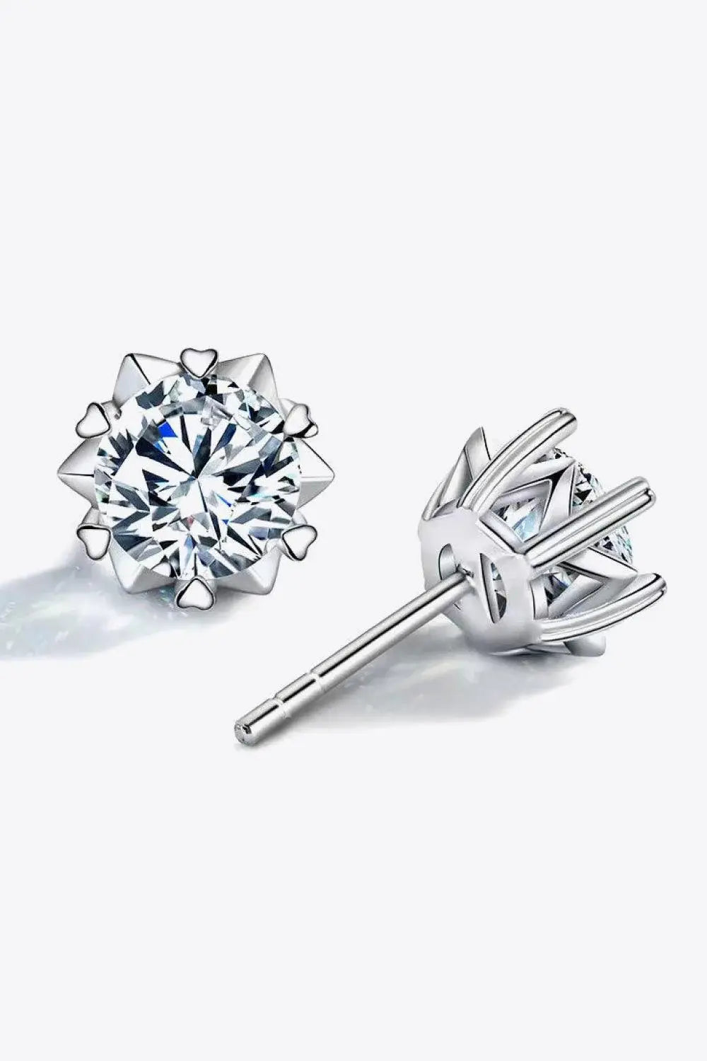 Stuck On You 4 Carat Moissanite Stud Earrings - Trendsi - Flyclothing LLC