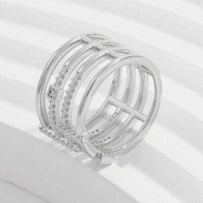 925 Sterling Silver Inlaid Zircon Ring - Trendsi - Flyclothing LLC