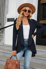 Open Front Long Sleeve Cardigan - Trendsi