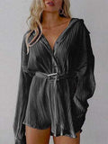 Button Up Dropped Shoulder Shirt Dress - Trendsi - Flyclothing LLC