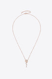 925 Sterling Silver 18K Rose Gold-Plated Pendant Necklace - Trendsi