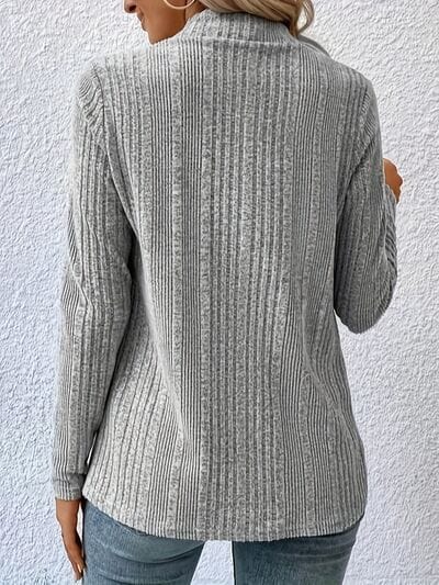 Open Front Long Sleeve Cardigan - Trendsi