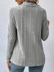 Open Front Long Sleeve Cardigan - Trendsi