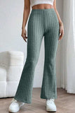 Basic Bae Full Size Ribbed High Waist Flare Pants - Trendsi - Flyclothing LLC
