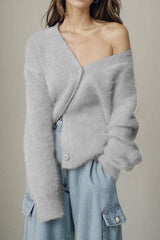 Button Up Dropped Shoulder Cardigan - Trendsi - Flyclothing LLC