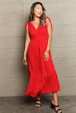 Drawstring V-Neck Sleeveless Dress - Trendsi