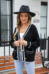 Waffle Knit V-Neck Cardigan with Pocket - Trendsi - Flyclothing LLC
