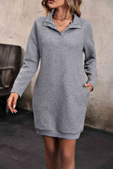 Collared Neck Snap Front Mini Dress - Trendsi - Flyclothing LLC